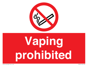 Vaping prohibited